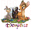 Bambi and Friends with Glitter Name