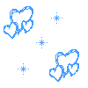 Sparkly blue hearts