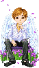 angel boy with petals