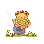 country bear with flowers
