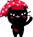 black cat in umbrella