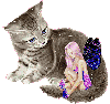 girl and kitty