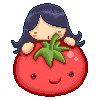 Cute girl and tomato