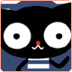 cute kawaii black cat avatar