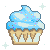 Blue Frosted Cupcake