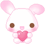  	 cute kawaii character pink bunny