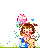 mini girl balloons bear