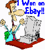 Man Sitting at Computer- I Won on Ebay!!