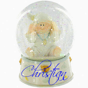 Baby Boy Snowglobe (with snow effect)- Christian