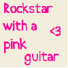 Rockstar with a pink guitar