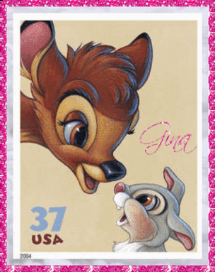 Bambi & Thumper Stamp (glitter boarder)- Gina