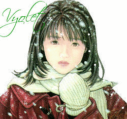 Anime Girl in the Snow (with snowfall effect)- Vyolet