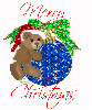 Teddy Bear Christmas Ornament (glitter)- Merry Christmas