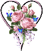 HEART WITH PINK ROSES
