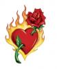 Flame & Rose Tattoo