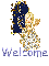 a girl saying welcome