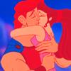 Hercules and Megara kiss