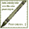 green wax crayon