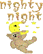 Nighty night - bear hanging on moon