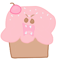 Evil cupcake. 