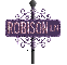purple pink street sign robison LN
