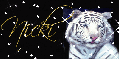 White Tiger Tag (blue eyes) with sparkles- Nicki