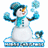 Snowman with Merry Christmas text