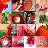 red vintage collage