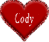 red heart with name Cody