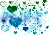 green and blue hearts