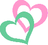 PINK & GREEN HEARTS INTERTWINED