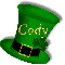 ST PATTYS HAT WITH NAME CODY
