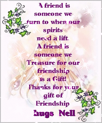 Friendship Poem with hugs Nell
