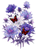Blue flowers with butterfly