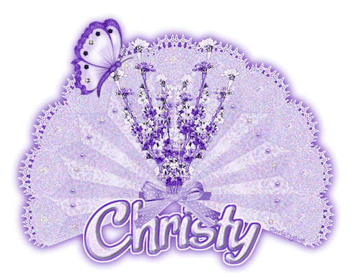 Purple fan with Christy