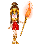 Fire goddess in gold n red