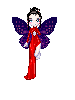 fairy in a long red dress