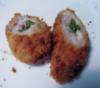 Deep fried rolled pork in asparagus and cheese