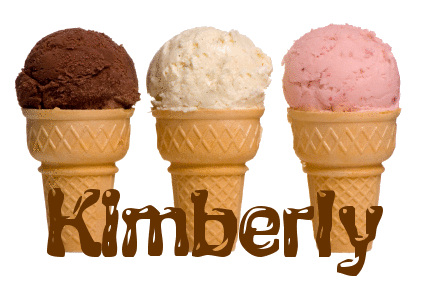 ICECREAM WITH THE NAME KIMBERLY