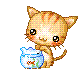 kitten with fish bowl