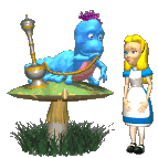 alice with caterpilar