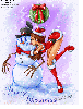 MERRY CHRISTMAS/SNOWMAN/GIRL