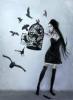 emo girl with birds