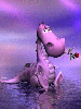 purple dragon with rose