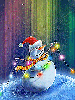 snowmman and christmas lights