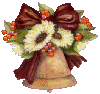 bells with glittered bow and flowers
