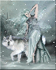 SNOW FAIRY WITH WOLF