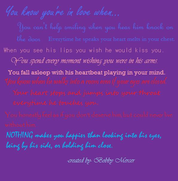 you know you're in love when...