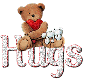 hugs: bear holding heart