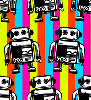 neon colours robot